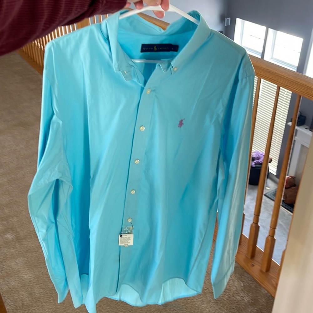 Baby blue button down Ralph Lauren